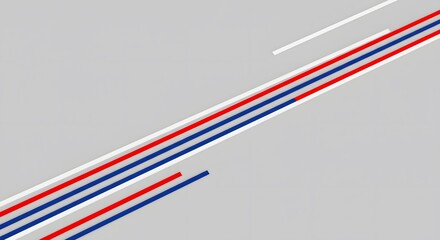 Obraz premium Abstract Geometric Design Red, White, and Blue Parallel Lines