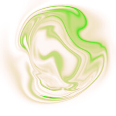 Psychedelic Fluid Swirl: Vibrant orange and green abstract liquid marble design element PNG