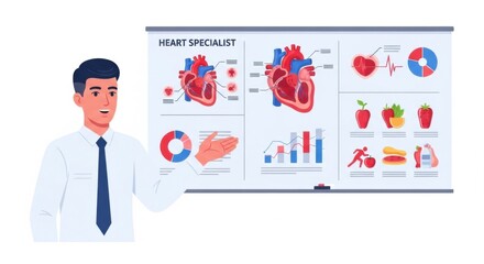 Heart Specialist Explains Anatomy on Whiteboard