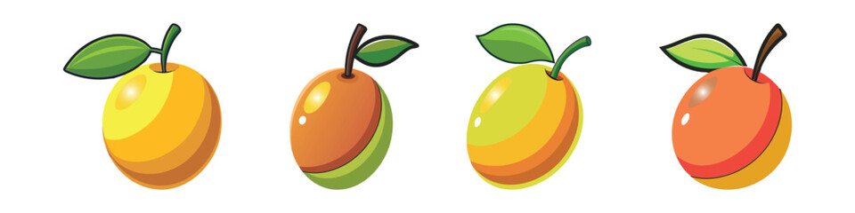 Hog Plum Flat Style Tropical Fruit Vector Illustration