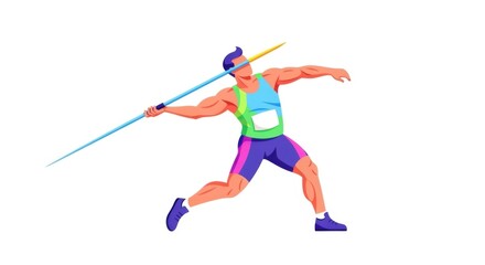 Javelin Thrower About to Throw