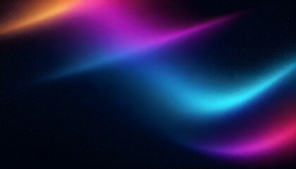 Obraz premium Abstract swirling neon lights in vibrant hues of pink, purple, blue, and orange against a dark background.