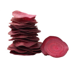 Stack of Purple Beet Chips, Isolated on White