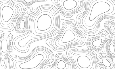 Minimalist seamless black-and-white topographic map background for outdoor use