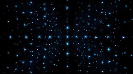 Obraz premium A mesmerizing deep-space view filled with vibrant blue stars against a black background, showcasing cosmic beauty.