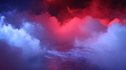 Fototapeta premium A mesmerizing blend of colorful clouds reflecting rich hues in the atmosphere, creating an ethereal landscape.