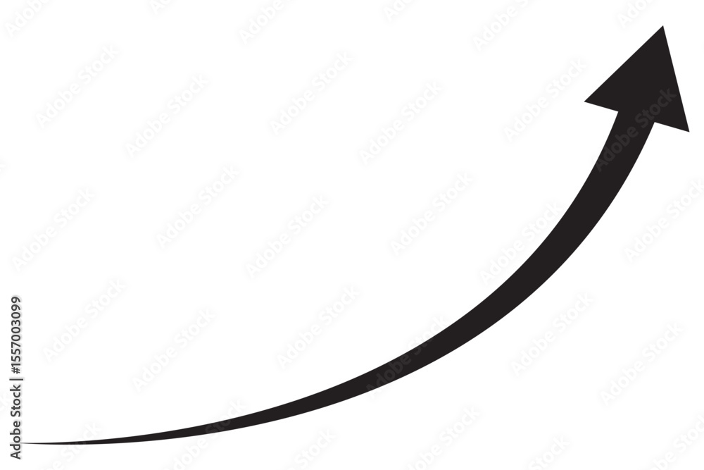 Poster wavy curved long arrow icon. long line arrow vector. flat style arrow symbol. arrow on a transparent