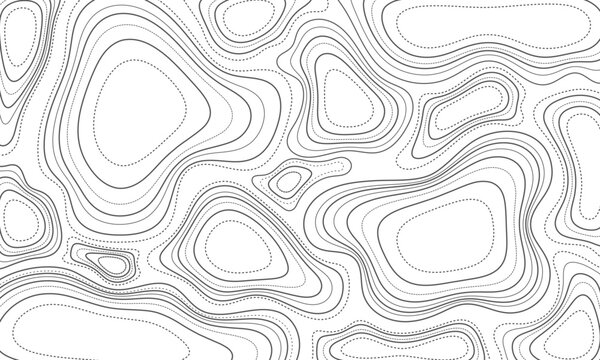 Seamless Topographic Contour Lines Background &ndash; Terrain Map for Outdoor Design