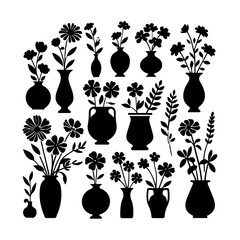 Silhouette design elements for design universal template, simple template design isolated on white background.