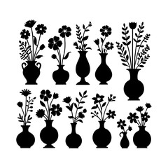 Silhouette design elements for design universal template, simple template design isolated on white background.