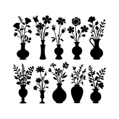 Silhouette design elements for design universal template, simple template design isolated on white background.