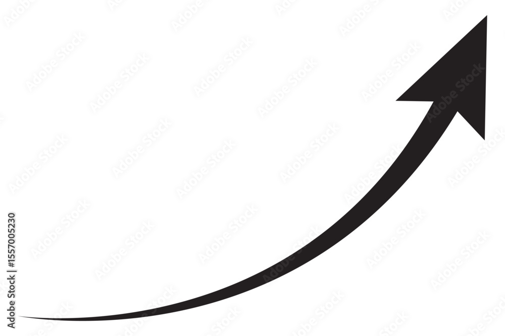 Poster wavy curved long arrow icon. long line arrow vector. flat style arrow symbol. arrow on a transparent