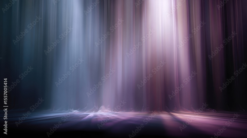 Poster a mystical display of colorful lighting in soft, flowing patterns, creating a serene and dreamy atmo