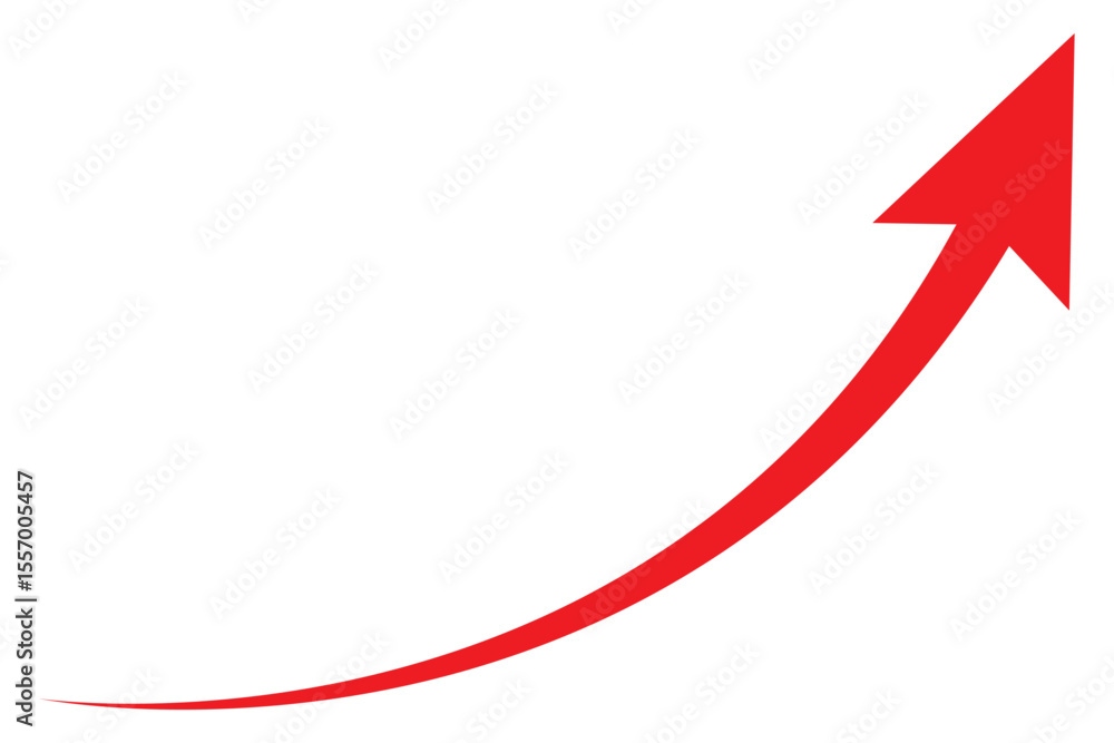 Poster red arrow. red curve arrow vector. red arrow icon. curve arrow icon. flat style.