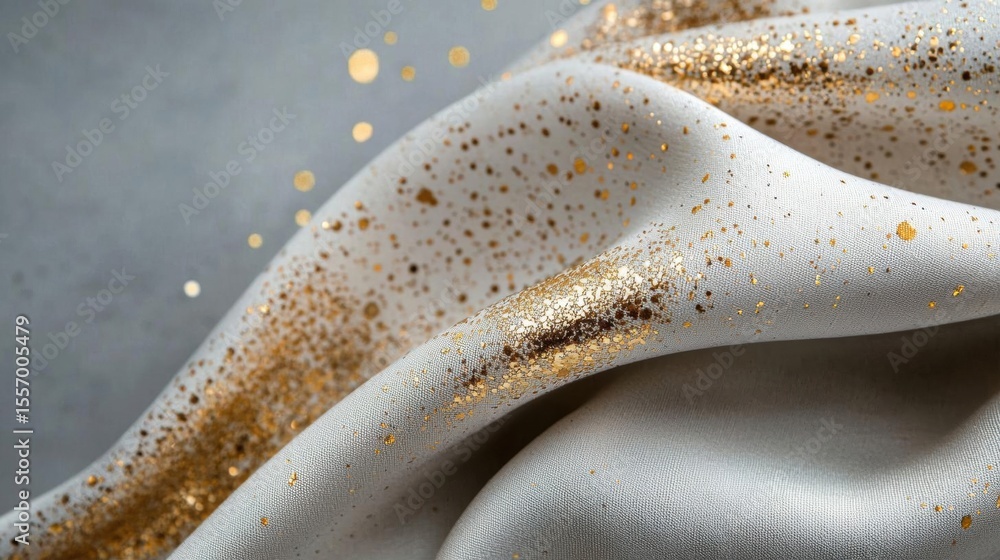 Poster close-up of a fabric with a textured surface. the fabric appears to be a light grey color with a sub