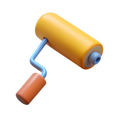3d paint roller isolated on white background illustration