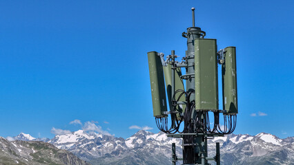 Mobilfunkantenne auf den Nufenenpass, Schweiz, Juni 2025