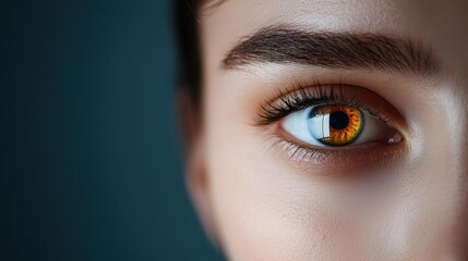 Close-up of a person's eye. the eye is the focal point of the image, with the iris being the main focus.