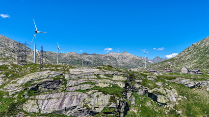 Nufenen Pass, Schweiz, Luftaufnahme, Juni 2025