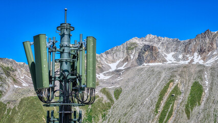 Mobilfunkantenne auf den Nufenenpass, Schweiz, Juni 2025