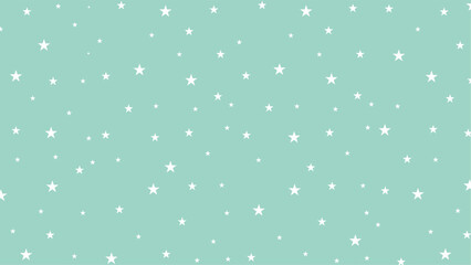 Seamless white star pattern on pastel mint background. Ideal for baby shower designs, nursery wallpapers, cute wrapping paper, fabric prints, and celestial-themed digital projects.
