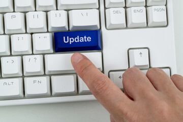 Modern keyboard with update button