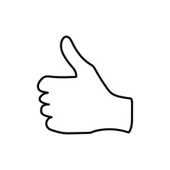 thumbs up hand gesture doodle line drawing 