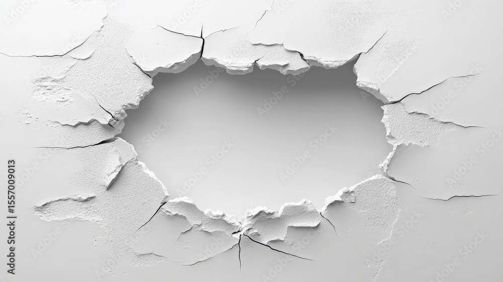 Poster cracked wall texture with torn paper effect and empty space for text or graphics
