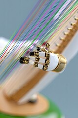 Robotic Hand Playing a Harp with Colorful Light Strings