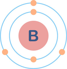 Electron configuration of boron element. 
