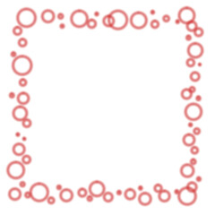 赤い水玉の四角フレーム素材