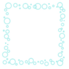 水色の水玉の四角フレーム素材
