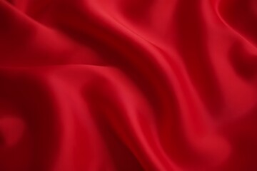 Luxurious Red Silk Fabric with Elegant Draping and Smooth Texture