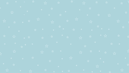 Seamless baby blue star outline pattern background. Cute celestial vector design perfect for nursery decor, kids products, fabric prints, wrapping paper, and dreamy sky-themed illustrations.