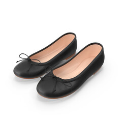 Elegant Black Ballerina Flats, Perfect Footwear for Any Occasion, transparent background png