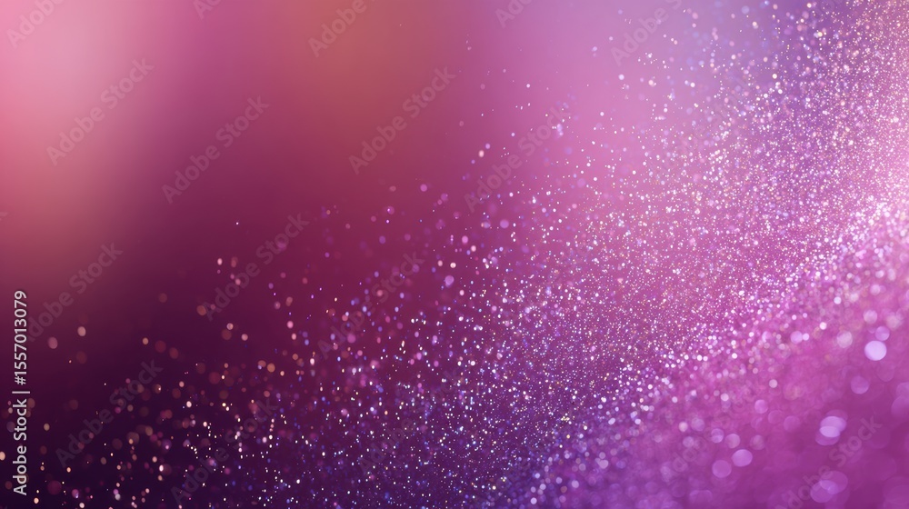 Poster a vibrant blend of purple hues with glowing particles, creating a dreamy and enchanting visual effec