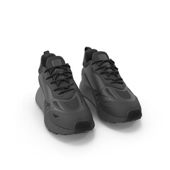 Stylish Black Sneakers,  Minimalist Shoe Design on transparent background png