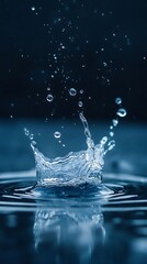 Water Drop Splash with Dark Background. (2)