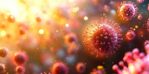 Fototapeta premium Close-up image of the spreading virus
