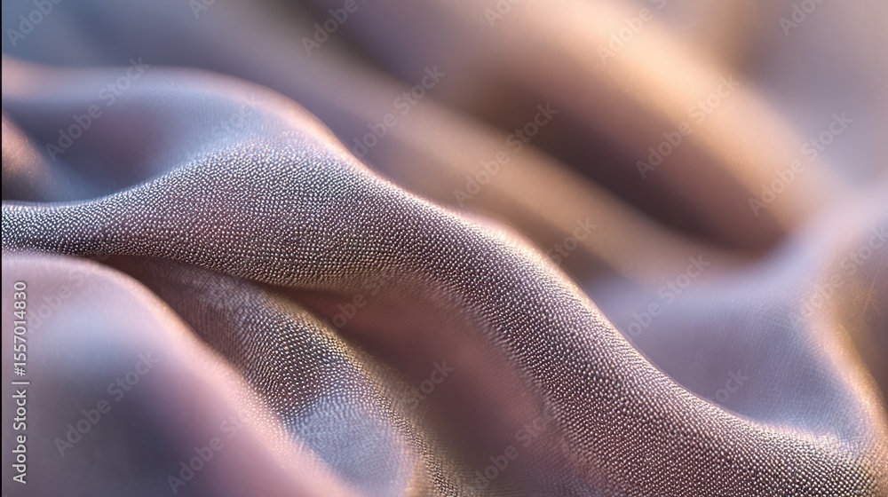 Poster abstract close-up of soft fabric waves, showcasing texture and color variations in a delicate manner