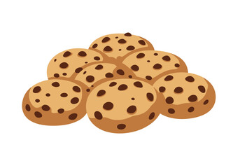 A pile of seven cartoon cookies