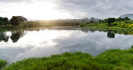 Landscape of the beautiful lake