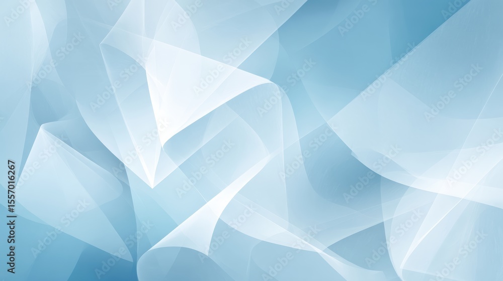 Poster an abstract blue background featuring gentle waves and transparent layers creating a serene visual e