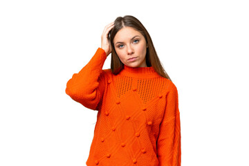 Young blonde woman over isolated chroma key background with an expression of frustration and not...