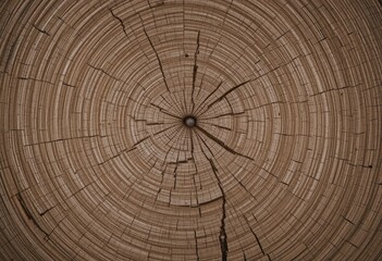 Naklejka premium Close-Up Tree Ring Texture of a Wooden Log Cross Section