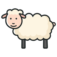 Obraz premium sheep, animal, vector, transparent background, cute, isolated, nature, mammal, wool, farm, pasture, rural, livestock, Ovis aries, biology