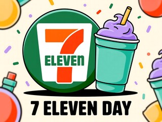Celebrate 7 eleven day with a refreshing slurpee and festive sprinkles