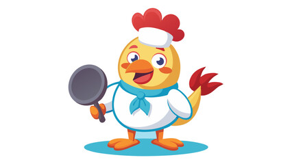 Adorable Cartoon Chef Chicken Illustration Perfect for Culinary Branding