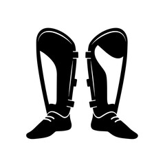 Shin Guards: Two black shin guards stand tall, a testament to sportsmanship and protection, designed to safeguard athletes on the field. 