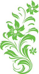 Elegant Floral Vector Design, Abstract Floral Illustration, Botanical Vector Art, Floral Vector Elements Set, Decorative Floral Pattern